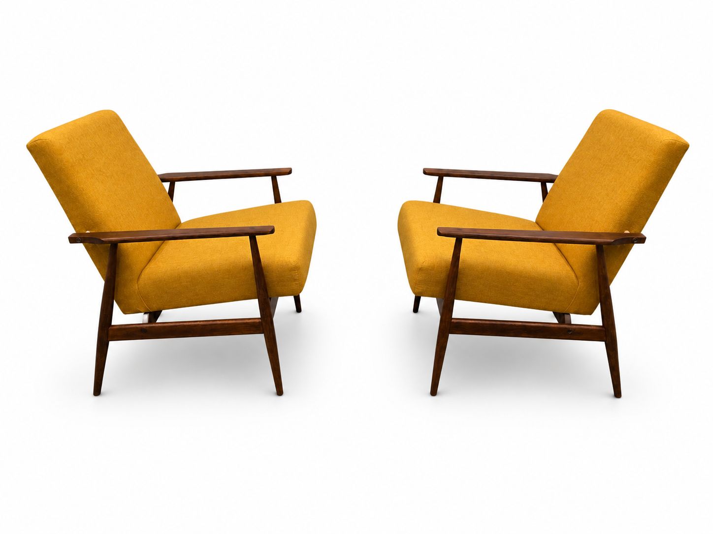 1960 Henryk Lis Mid Century Armchair In Yellow Tweed photo vinterior