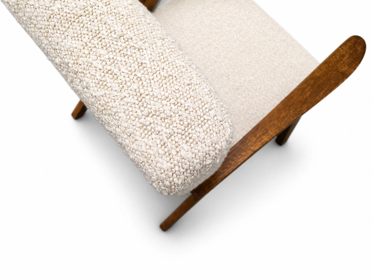 1960 Mid Century Easy Chair Model B 310 Var In Ivory Boucle And Oak photo 550.0