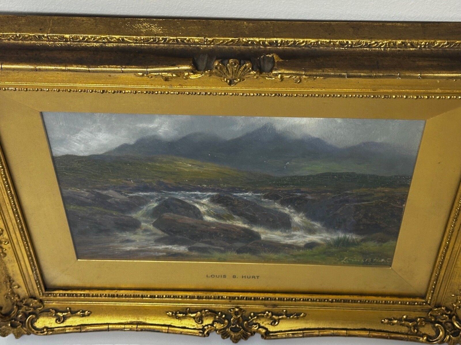 Victorian Oil Painting View The Glen Sligachan Skye Scotland By Louis Bosworth Hurt photo vintage