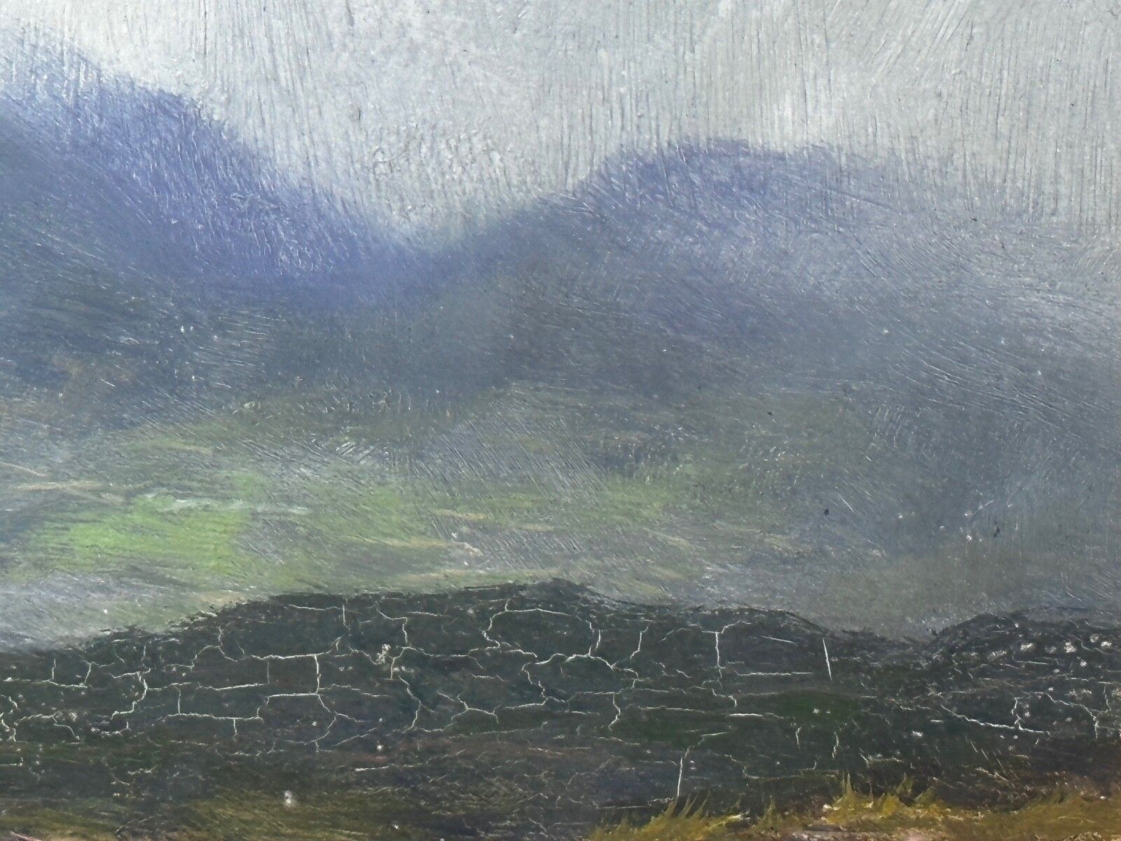 photo vintage Victorian Oil Painting View The Glen Sligachan Skye Scotland By Louis Bosworth Hurt