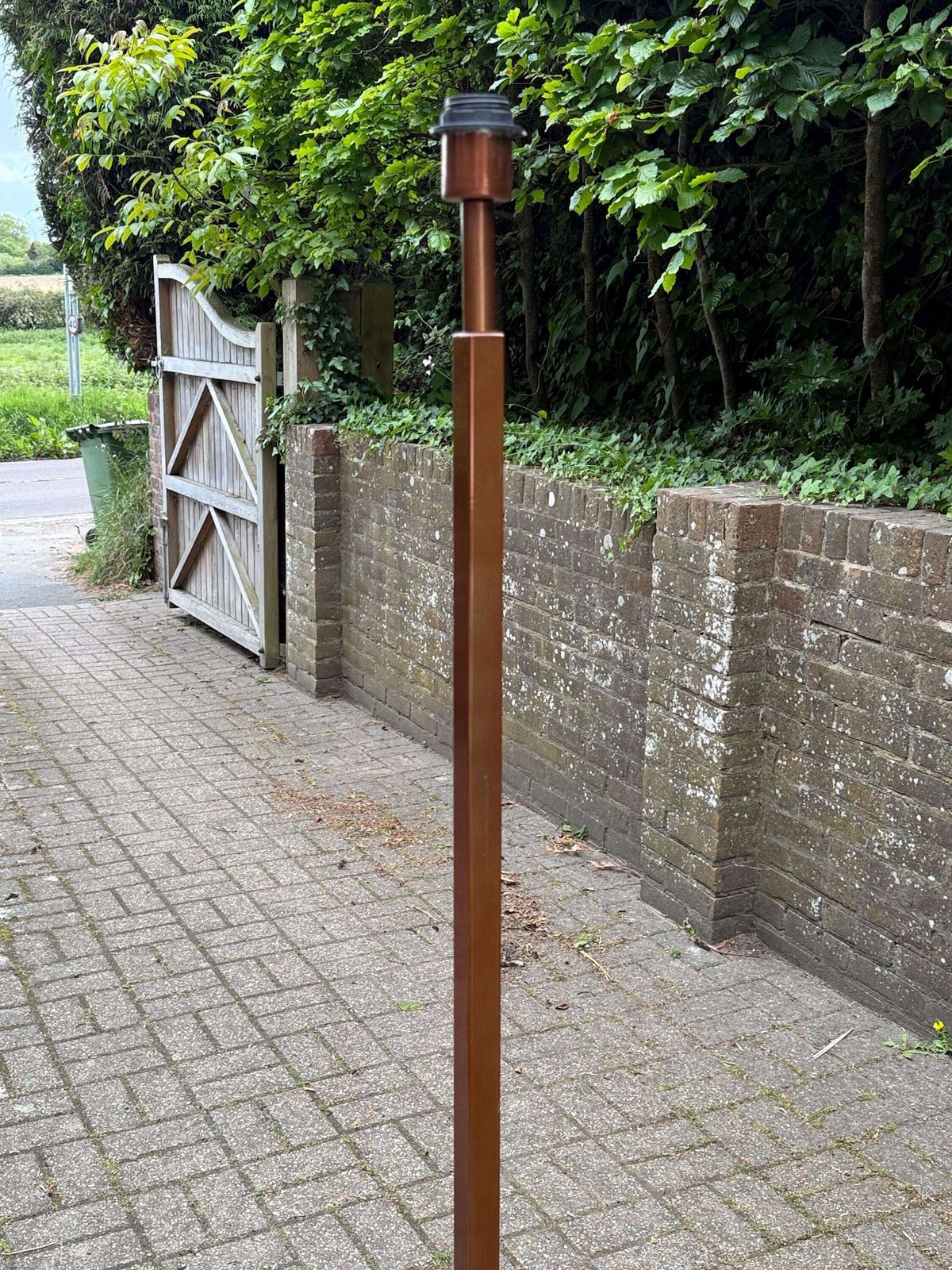 Vintage Art Deco Style Copper Floor Lamp Geometric Standard Lamp 1980s photo buy