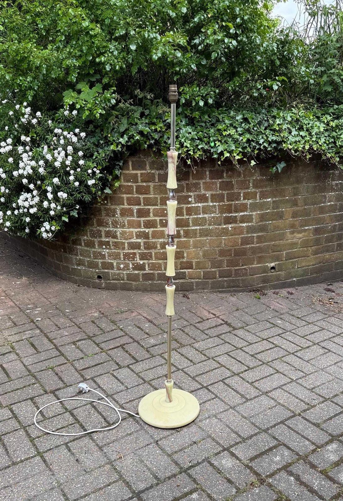 Vintage Faux Onyx Standard Lamp Mid Century Retro Floor Light 1970s Working And Tested
