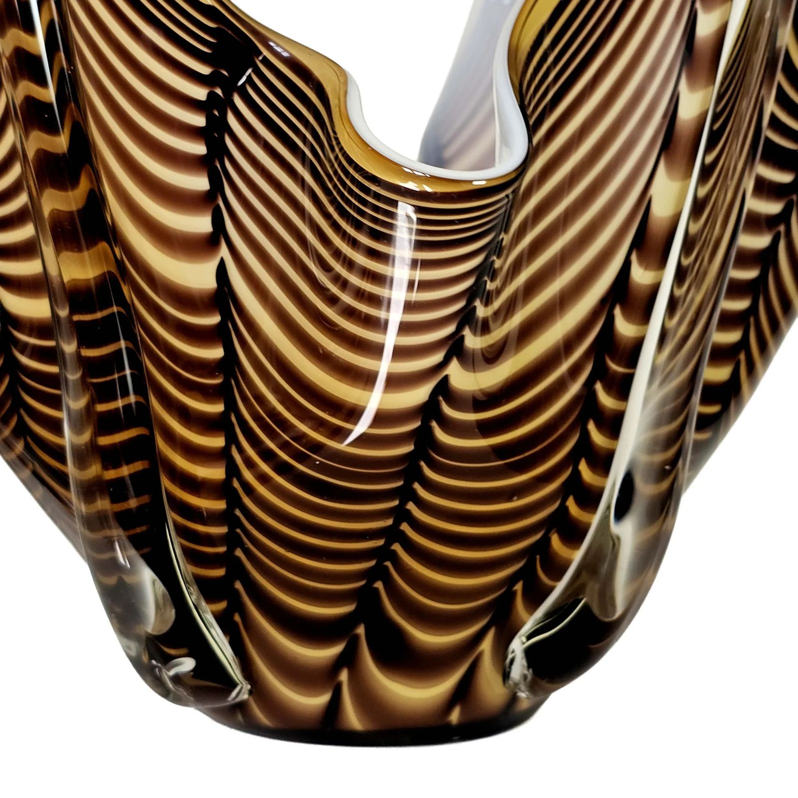 Home Decor Vintage Fazzoletto Vase   1970s Murano Glass Handkerchief 31.5cm Splash Vase photo
