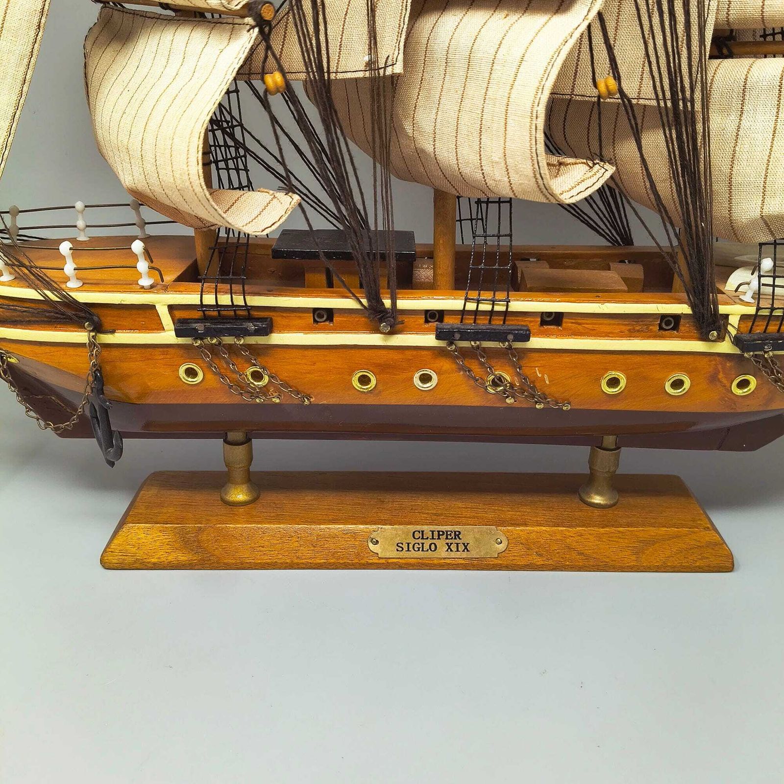 1970s Astonishing Cliper Siglo XIX Model Ship. Handmade. Made In England photo vintage