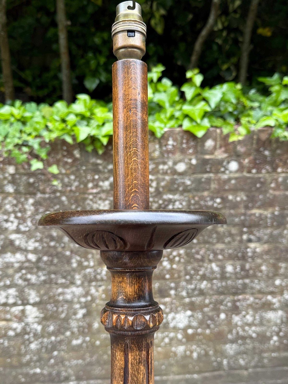 Lighting Vintage Oak Standard Lamp Mid Century Retro Wooden Floor Lamp 1960s photo