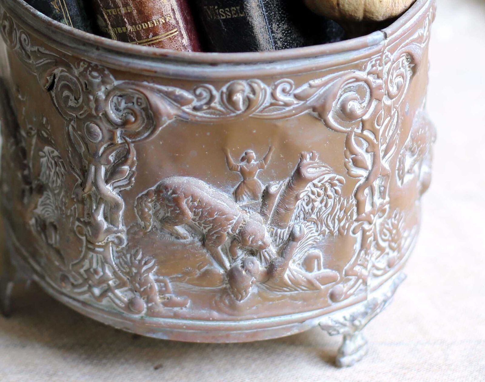 Antique French Jardiniere Bronze Table Centerpiece Cache Pot Napoleon III 1800s photo Home Decor