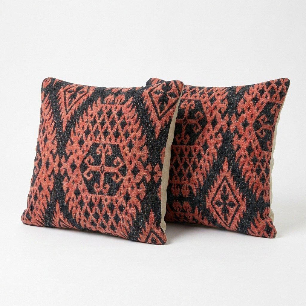 Anatolian Kilim Pillow Cover 40 X 40 Cm   Set Of Two photo furniture