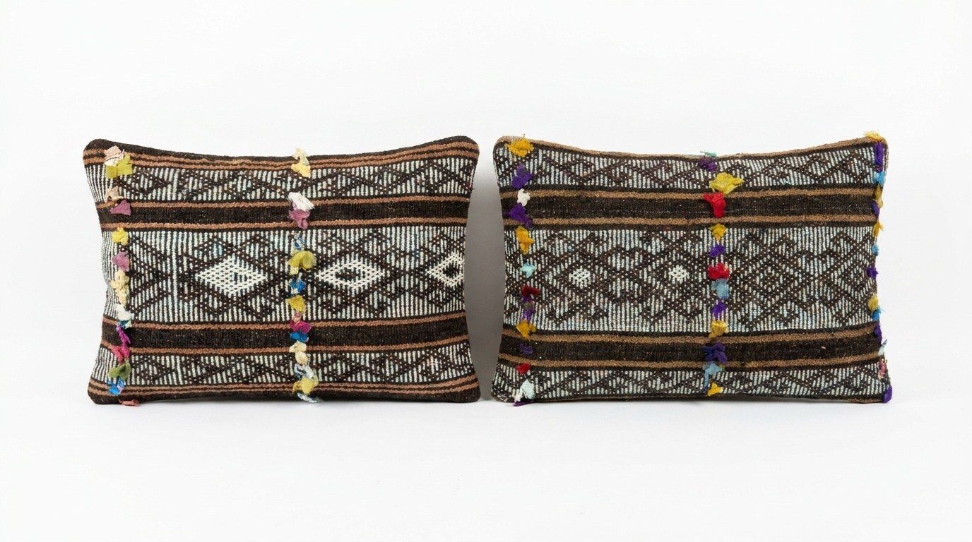 Turkische Kilim Lumbarkussenhoes 40 x 60 cm & 41 x 60 cm, set van twee