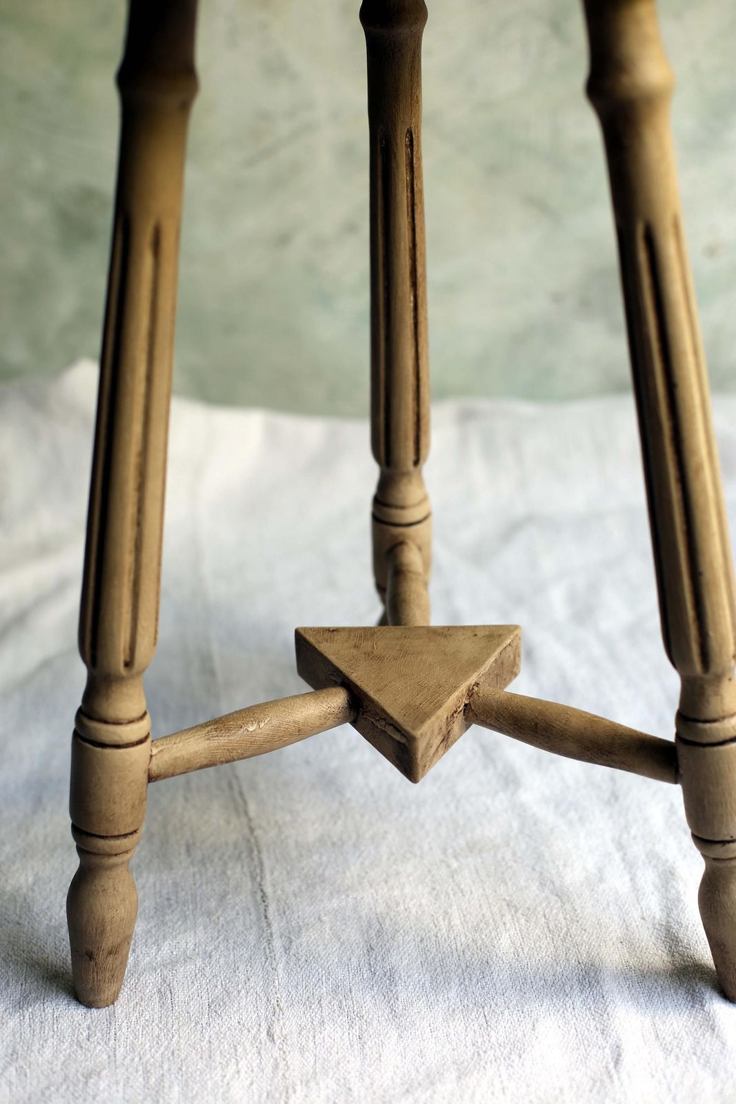 Antique Stool Painted Wooden Arts And Crafts Seat photo buy