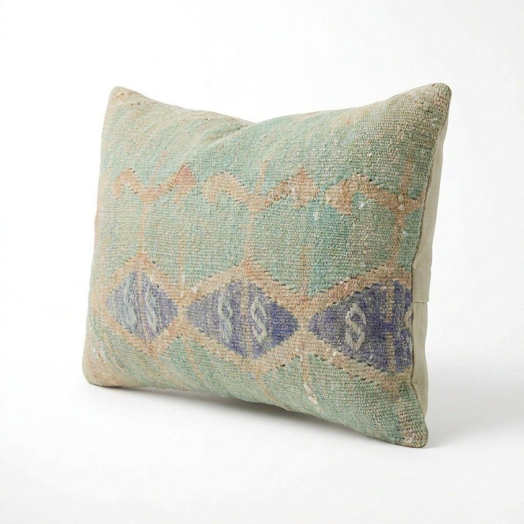 Housse de coussin lombaire kilim à rayures 40 x 60 cm photo for sale
