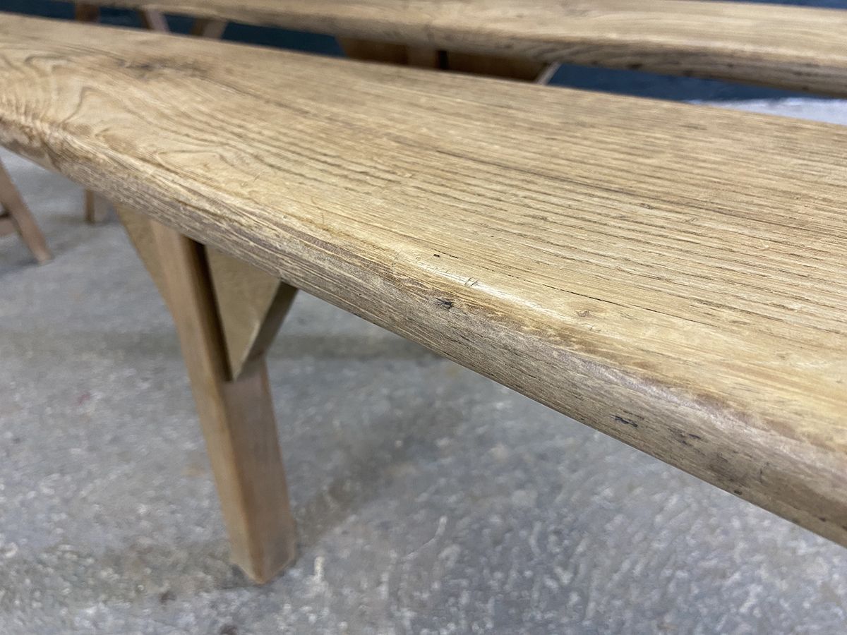 Pair Of French Oak Farmhouse Benches. 2.5 Meters Long photo vinterior