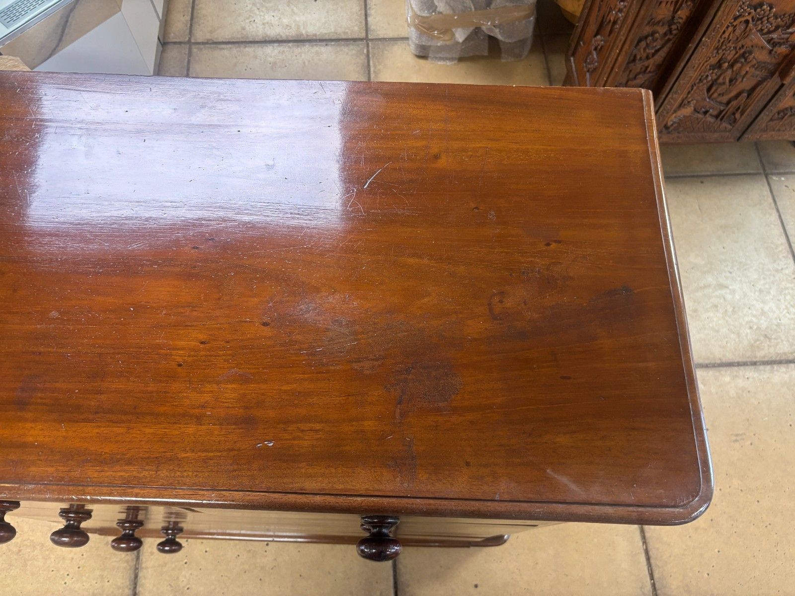 Furniture Antique Late Victorian Mahogany Two Over Three Chest Of Drawers As Found photo