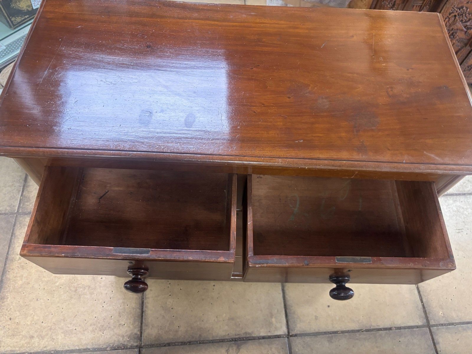 295.0 Antique Late Victorian Mahogany Two Over Three Chest Of Drawers As Found photo