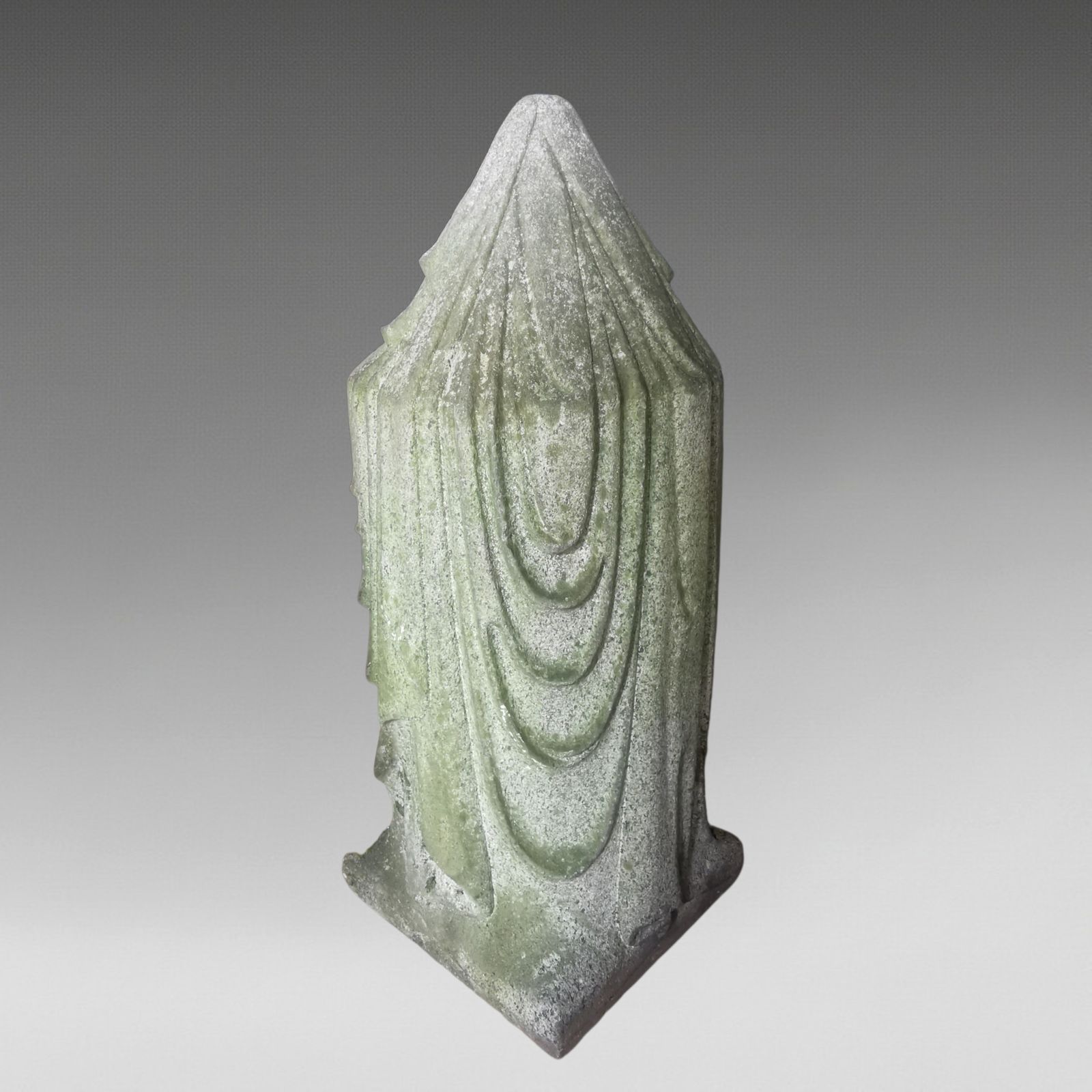 Gothic Revival Carved Granite Shrouded Funerary Cemetry Urn photo buy