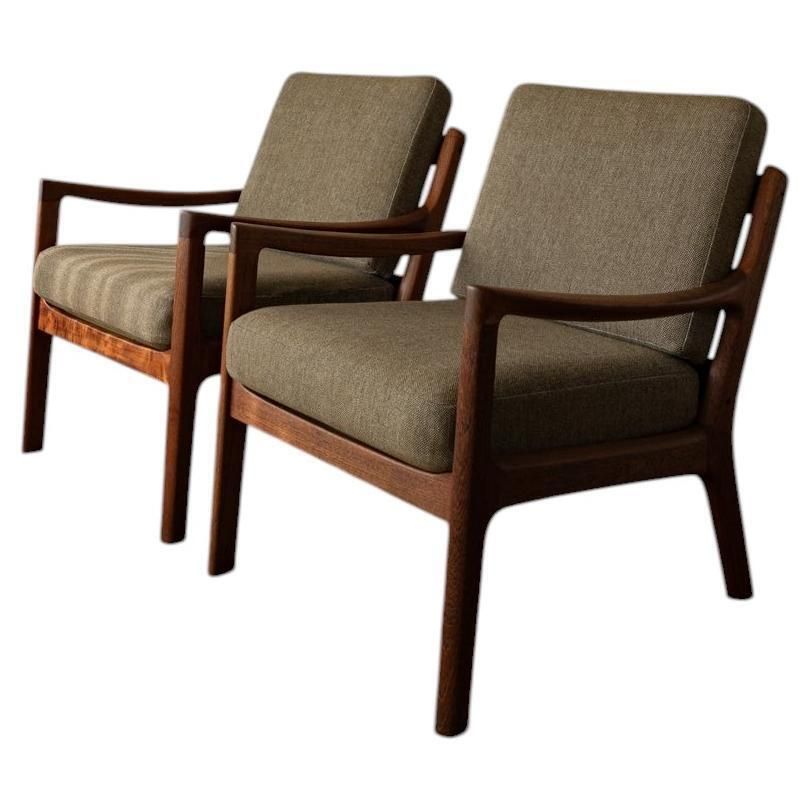Senator Lounge Chairs By Ole Wanscher For Cado, Danish Teak, 1960s, Set Of 2