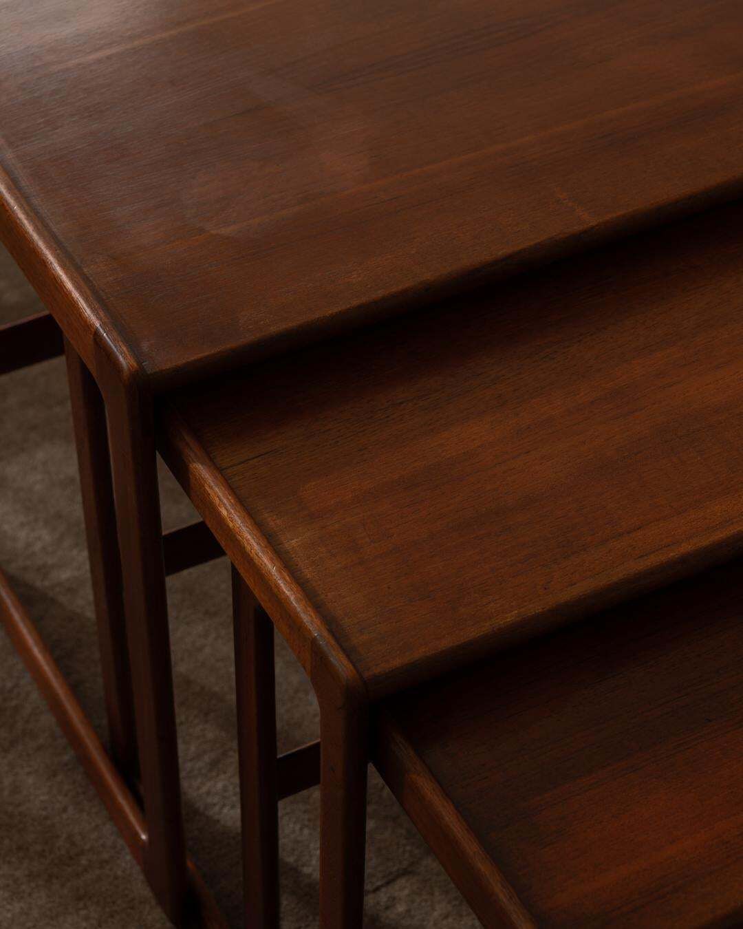 photo vinterior Danish Teak Nesting Tables By Arne Hovmand Olsen For Mogens Kold, 1960s