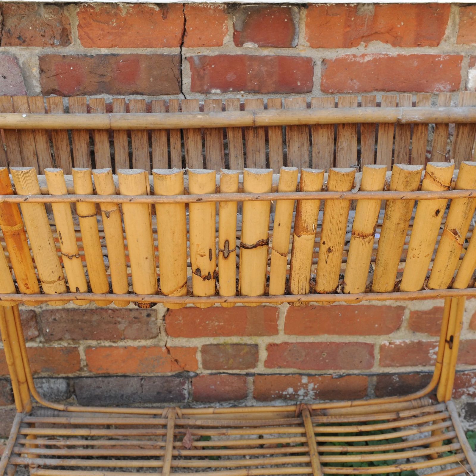 French Bamboo And Rattan Two Tier Jardinière Planter, 1960s photo vinterior