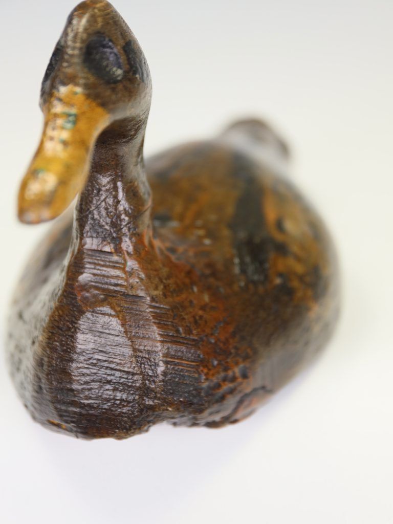 Antique 19th Century French Folk Art Carved Wooden Duck photo for sale