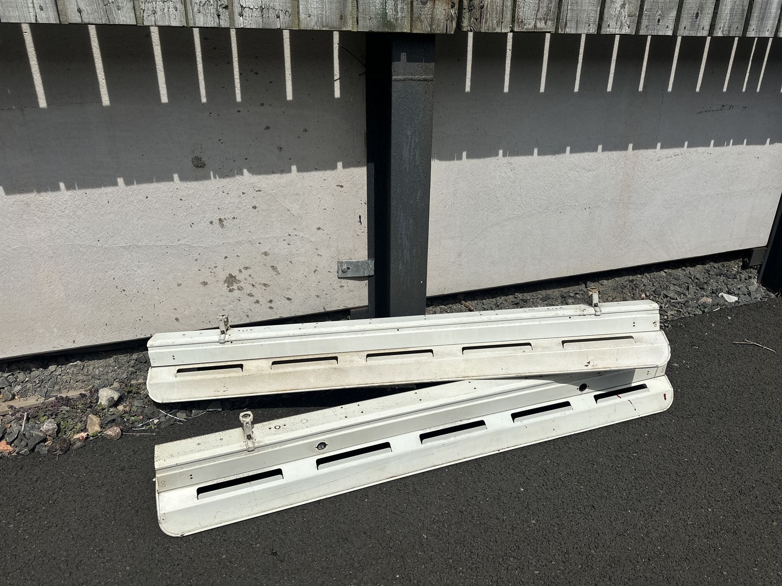 Pair Of 6ft Vintage Fluorescent Lightshades With Fittings photo 250.0