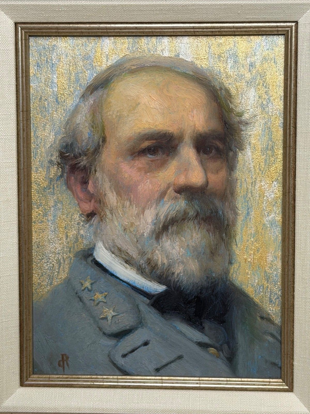 Olieverf Portret Schilderij Generaal Robert E. Lee Bevelhebber van de Legers van de Geconfedereerde Staten photo furniture