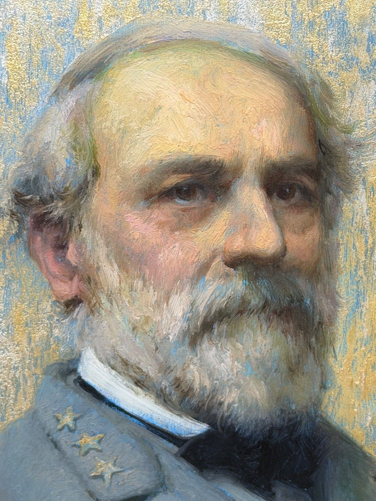 Olieverf Portret Schilderij Generaal Robert E. Lee Bevelhebber van de Legers van de Geconfedereerde Staten photo Kunst