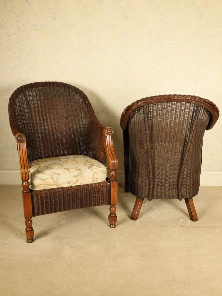 Rare Pair Of 1930s "Zeppelin" Lloyd Loom Armchairs By W. Lusty & Sons photo buy