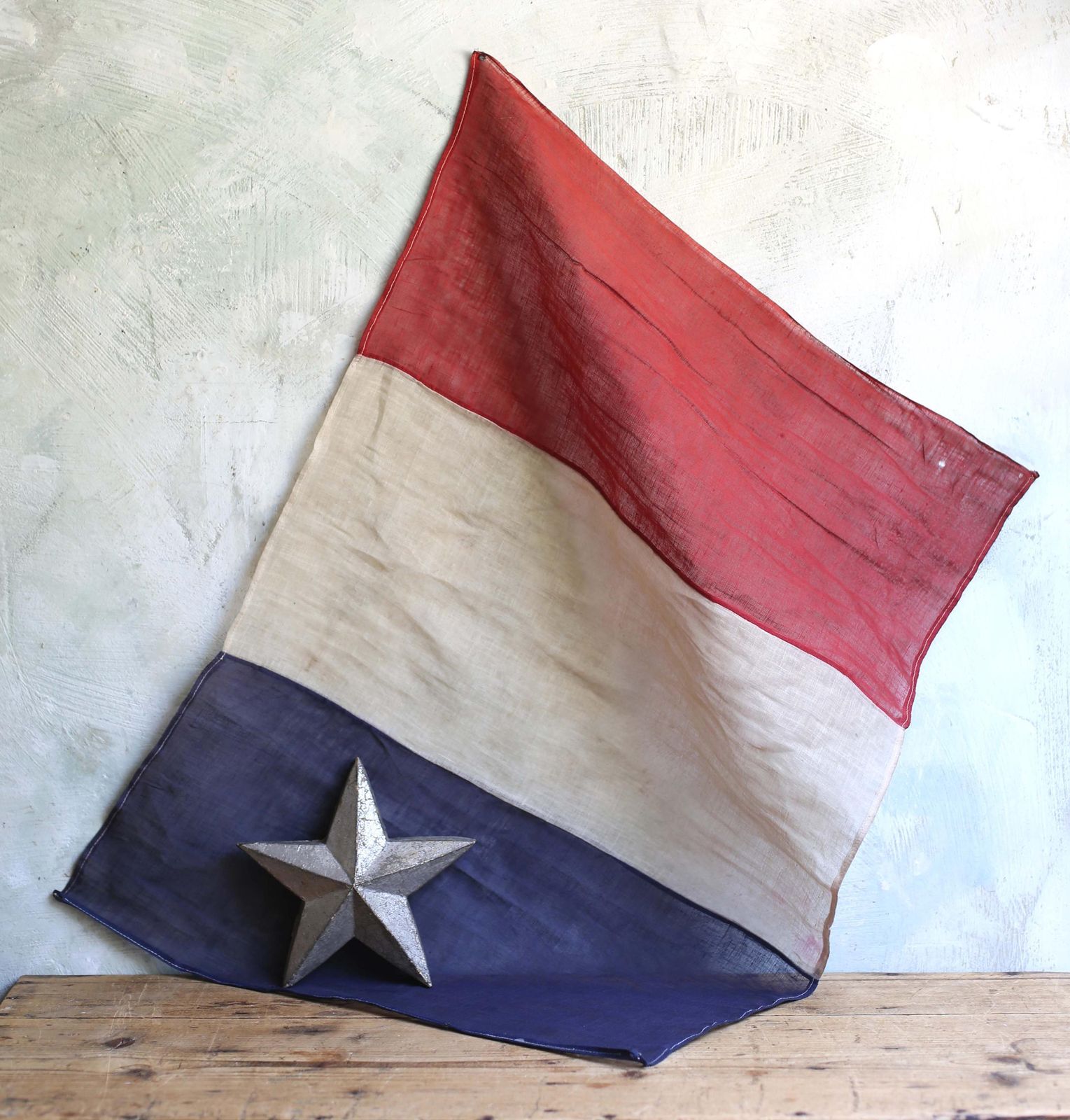 Antique French Flag Old Tricolor Wwii Large World War 2 Banner