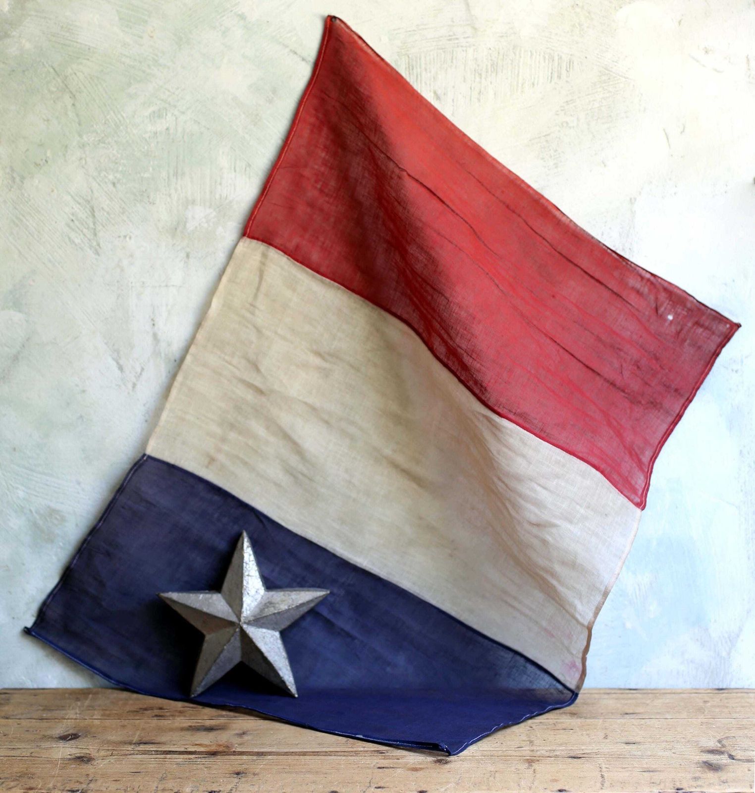 Antique French Flag Old Tricolor Wwii Large World War 2 Banner photo Art