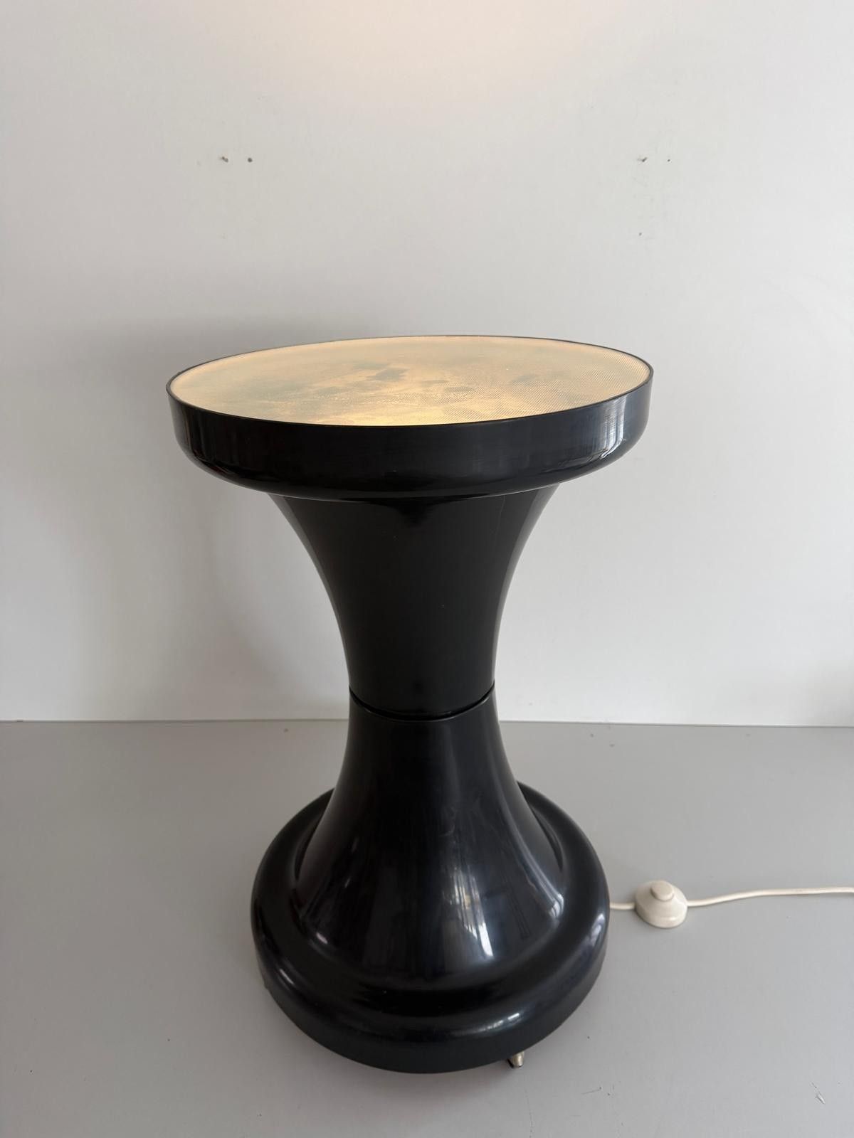Space Age Black Plexi Body And Glass Cover Floor Lamp, 1970s, Italy photo Lighting