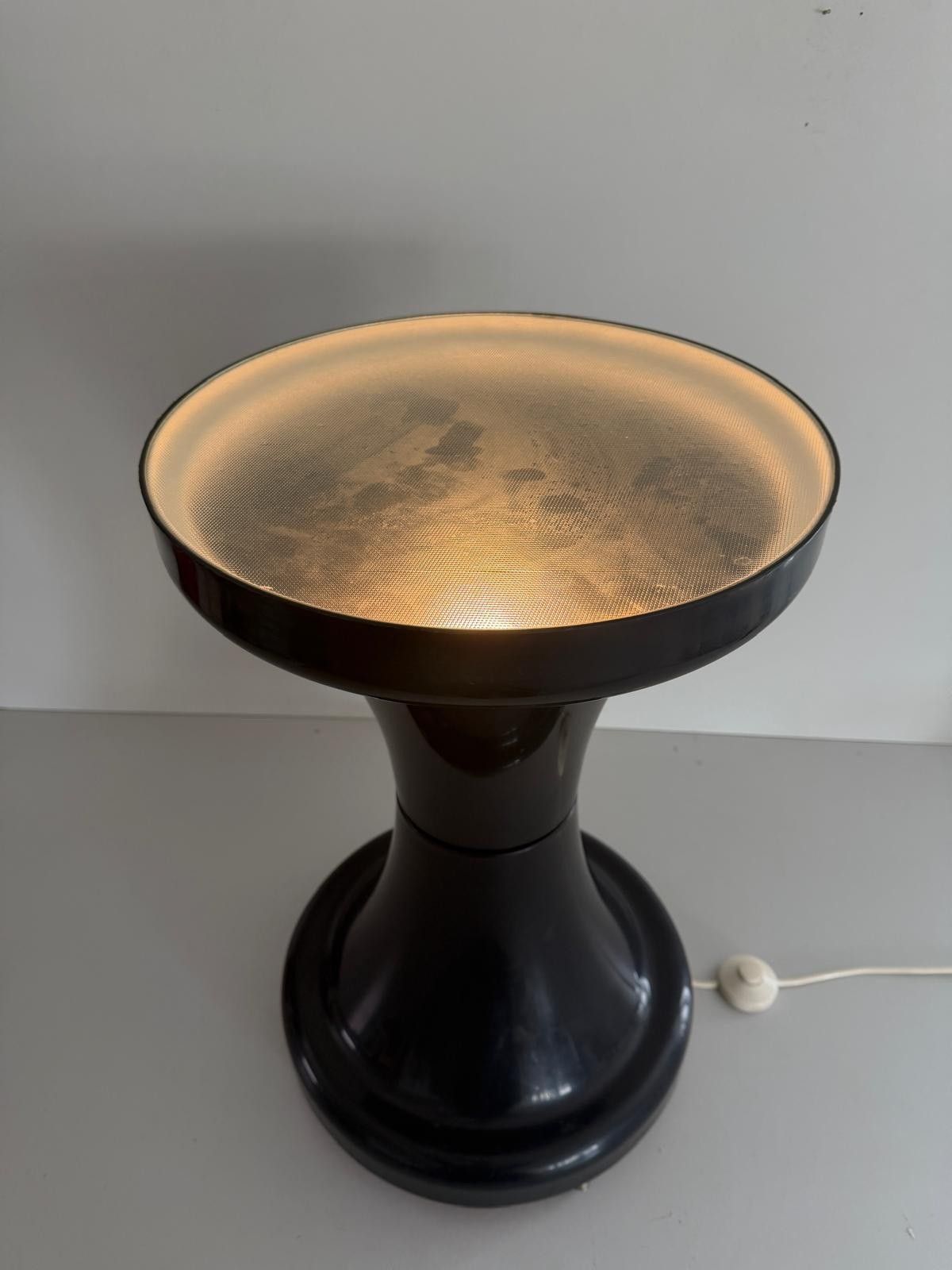 Space Age Black Plexi Body And Glass Cover Floor Lamp, 1970s, Italy photo vinterior