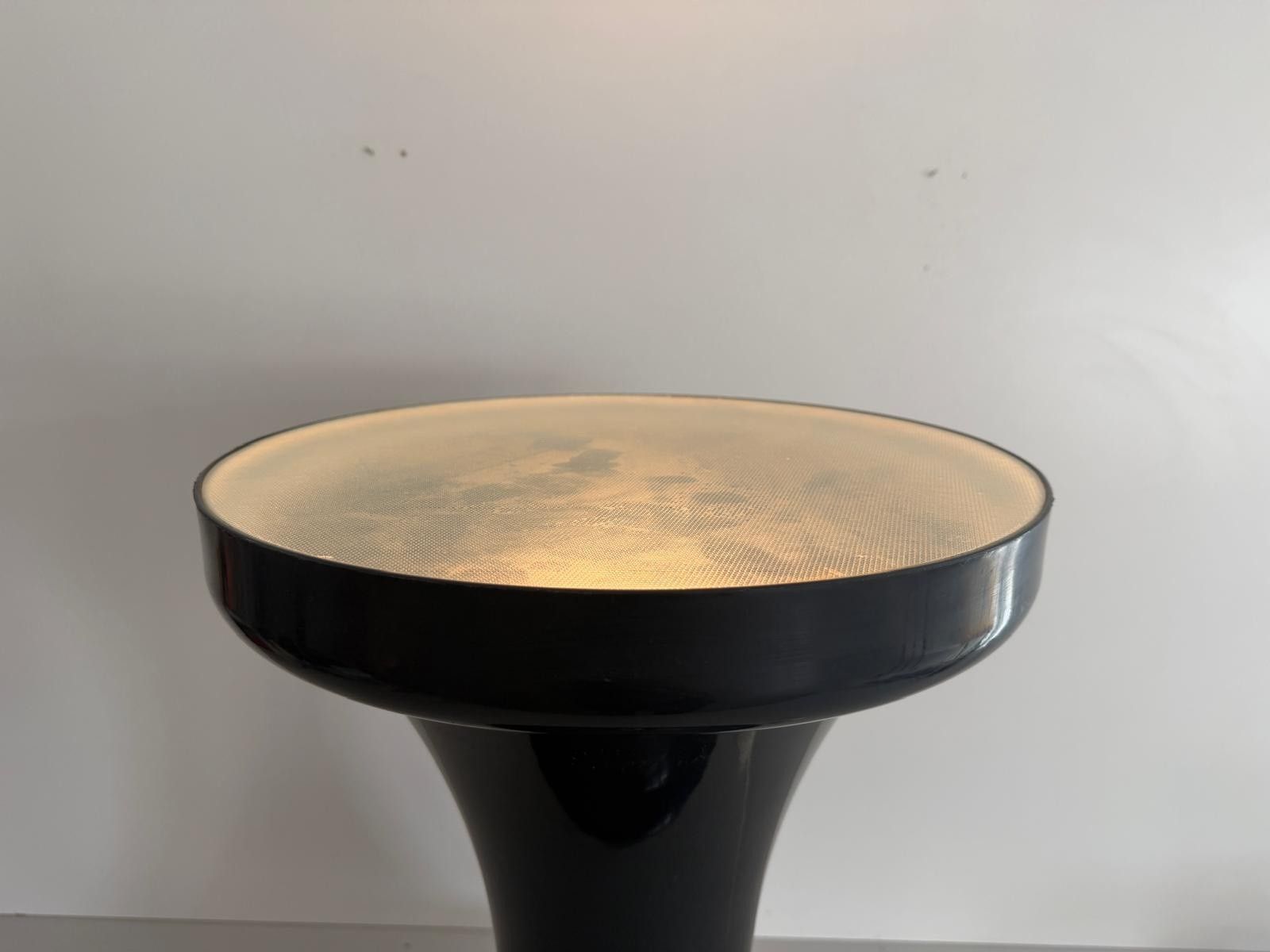photo for sale Space Age Black Plexi Body And Glass Cover Floor Lamp, 1970s, Italy