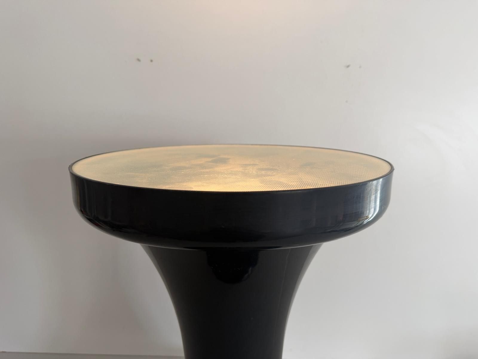1387.0 Space Age Black Plexi Body And Glass Cover Floor Lamp, 1970s, Italy photo