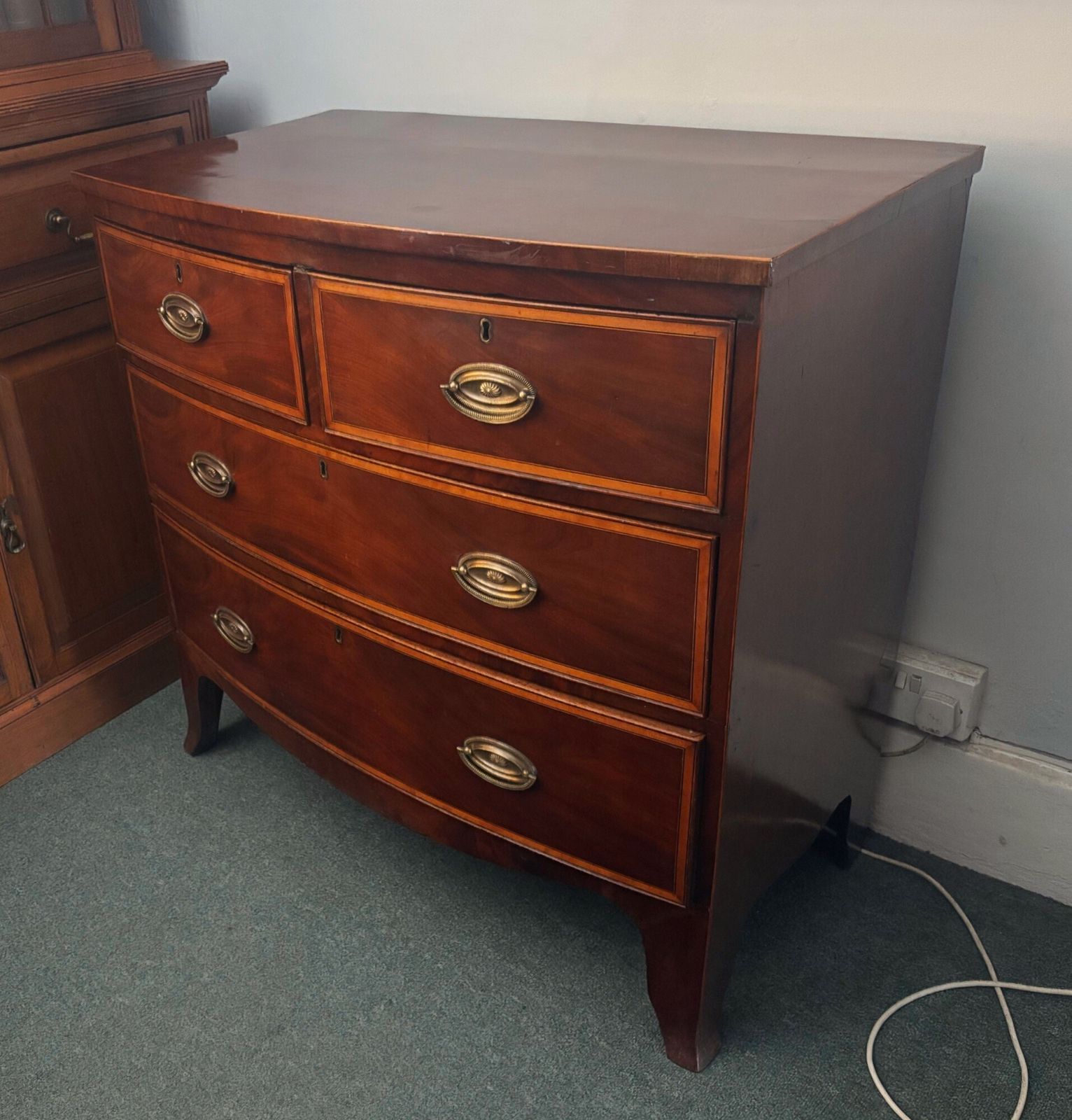 Regency Mahogany Small Bow Front Chest Of Drawers photo buy