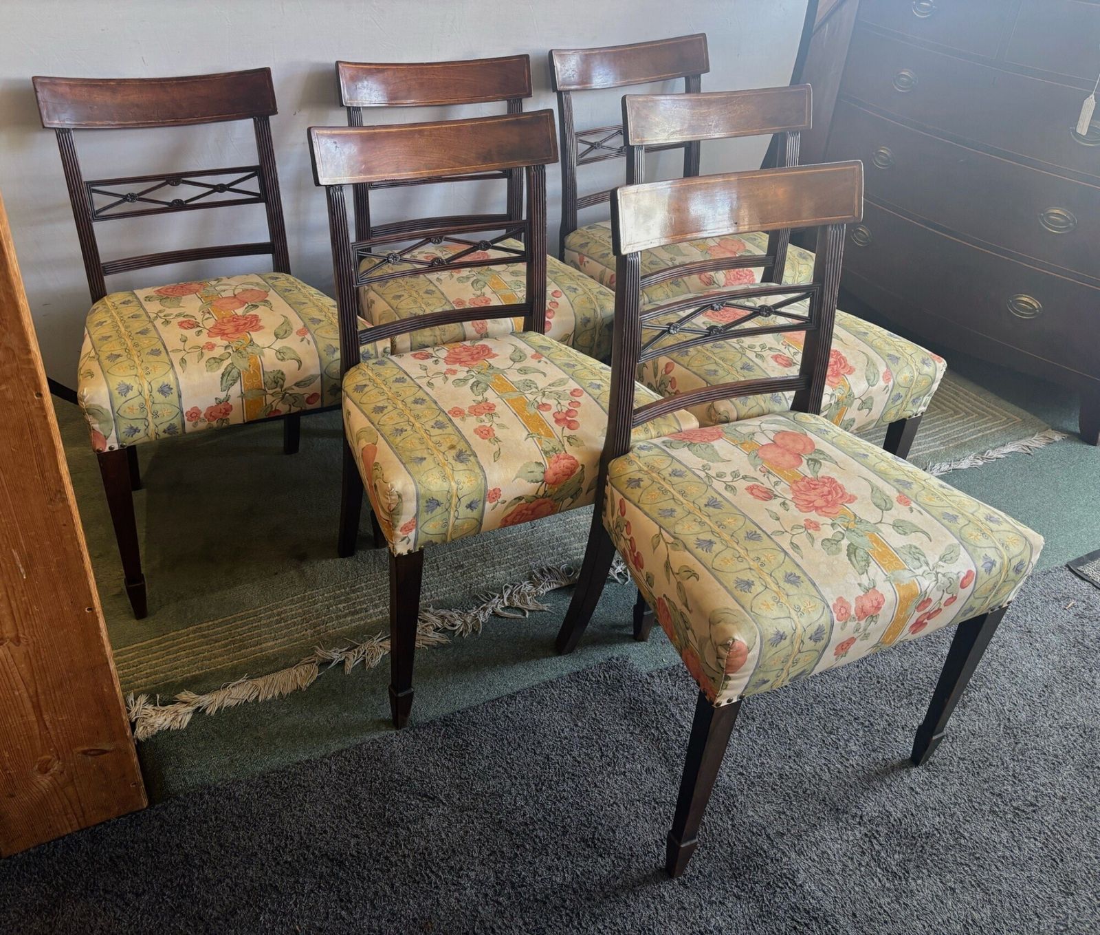 Set Of Six Early 19th Century Mahogany Dining Chairs photo vintage