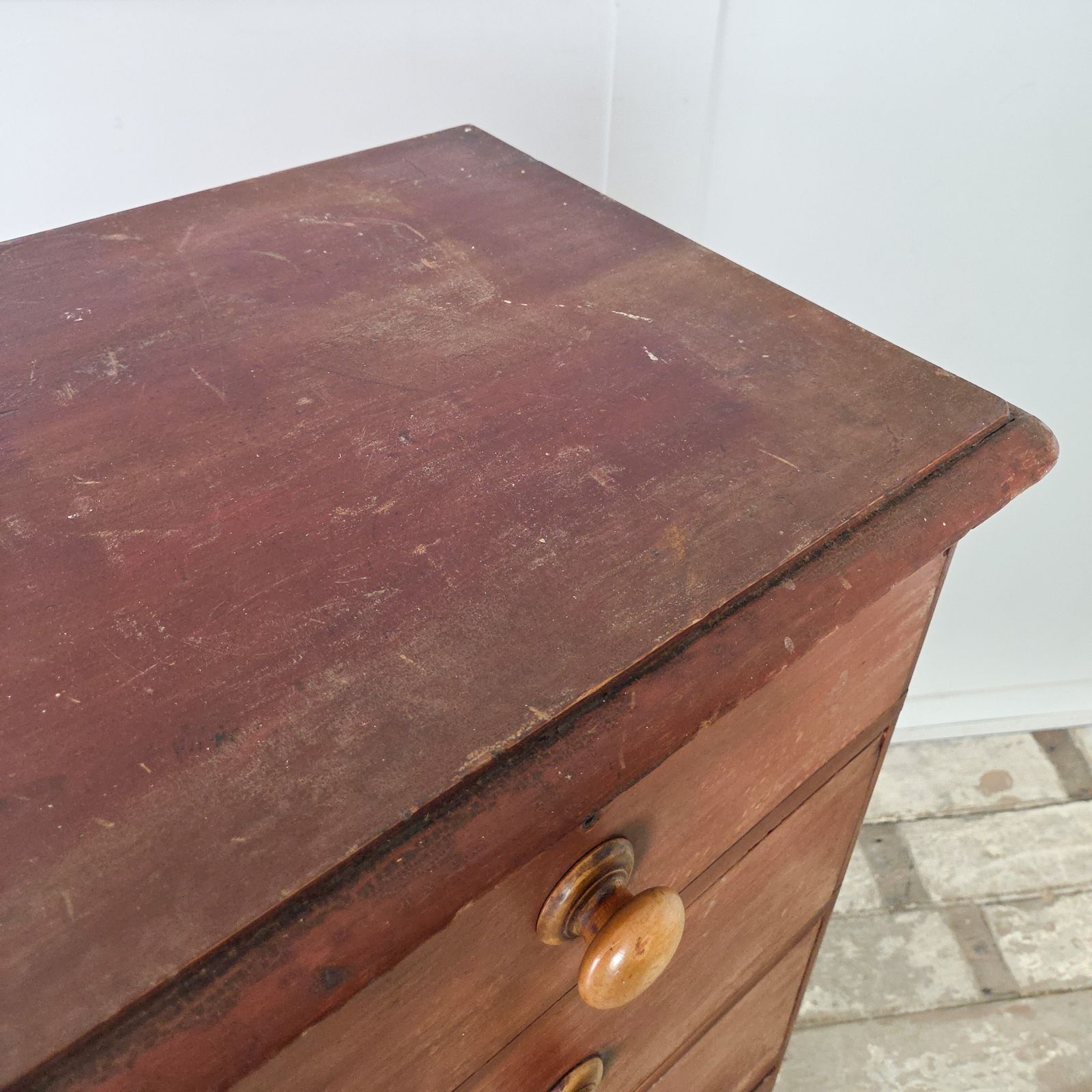 Victorian Painted Pine Chest Of Drawers In Country House Style photo vintage