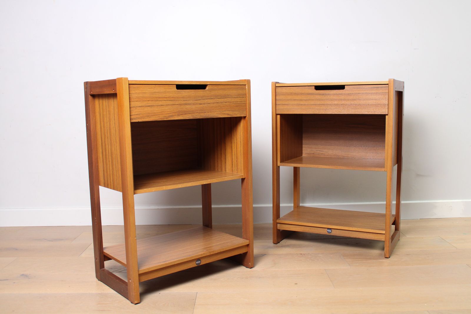 A Pair Of Vintage Mid Century Myer Beside Tables photo vinterior