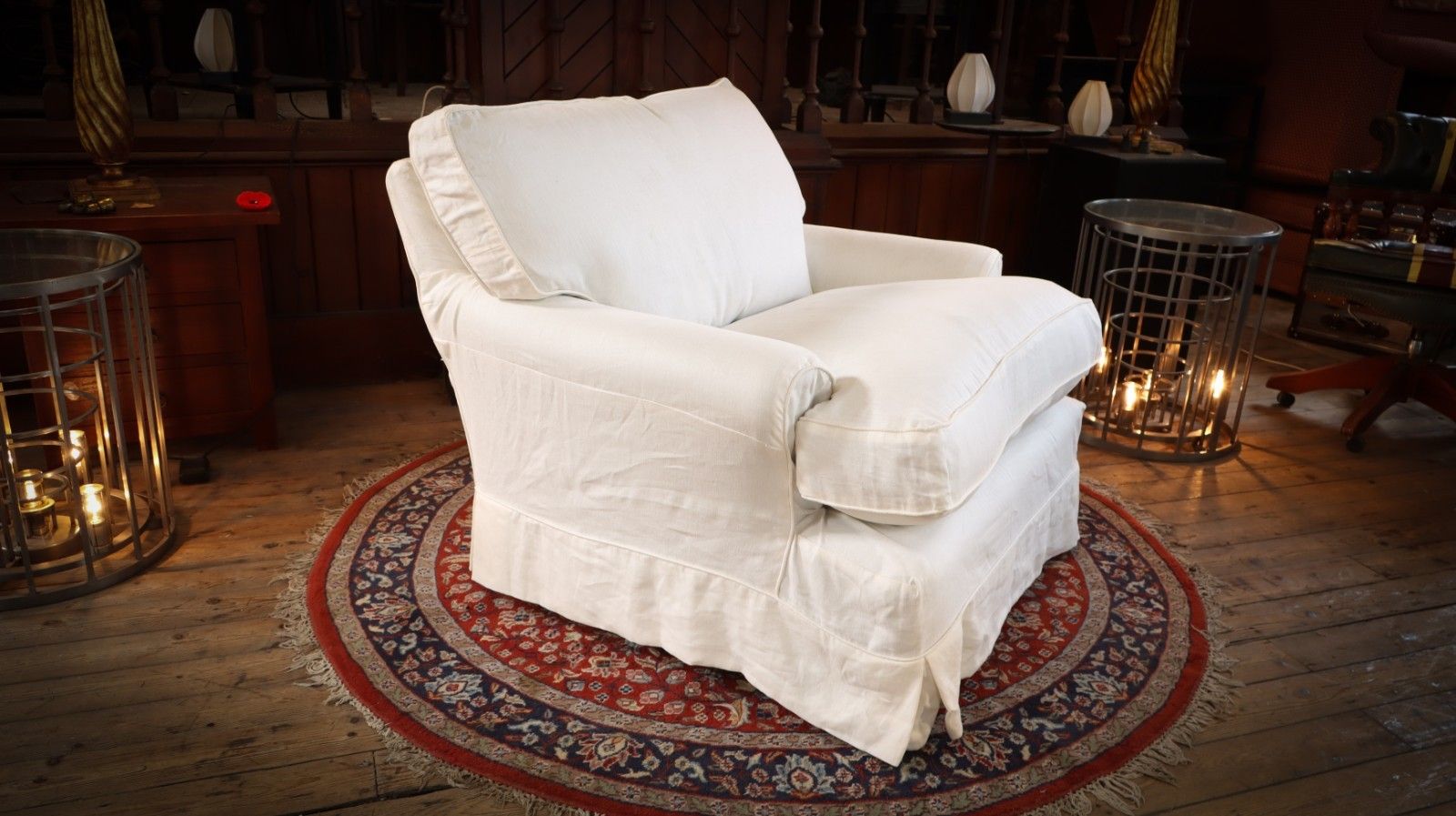 Super George Smith Short Scroll Arm Signature Cushion Back Snuggler Armchair 🚚 photo Furniture