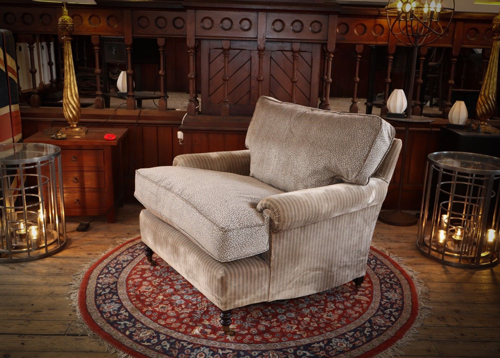 3600.0 Super George Smith Short Scroll Arm Signature Cushion Back Snuggler Armchair 🚚 photo