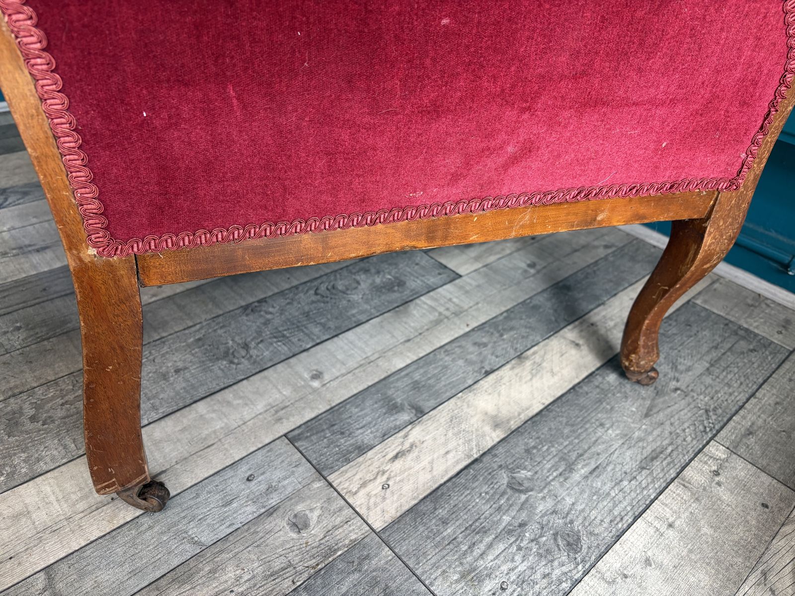 Vintage Red Armchair   Recovered And In Good Condition photo vinterior