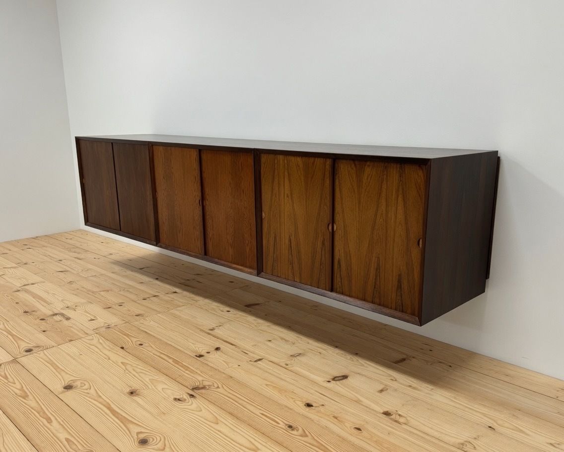 Poul Cadovius Floating Wall Mounted Rosewood Sideboard By Cado, 1960s. photo vintage