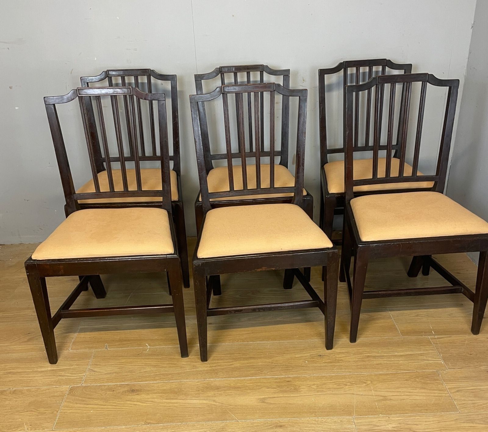 Set Of Six Late Georgian Mahogany Country Made Dining Chairs photo for sale