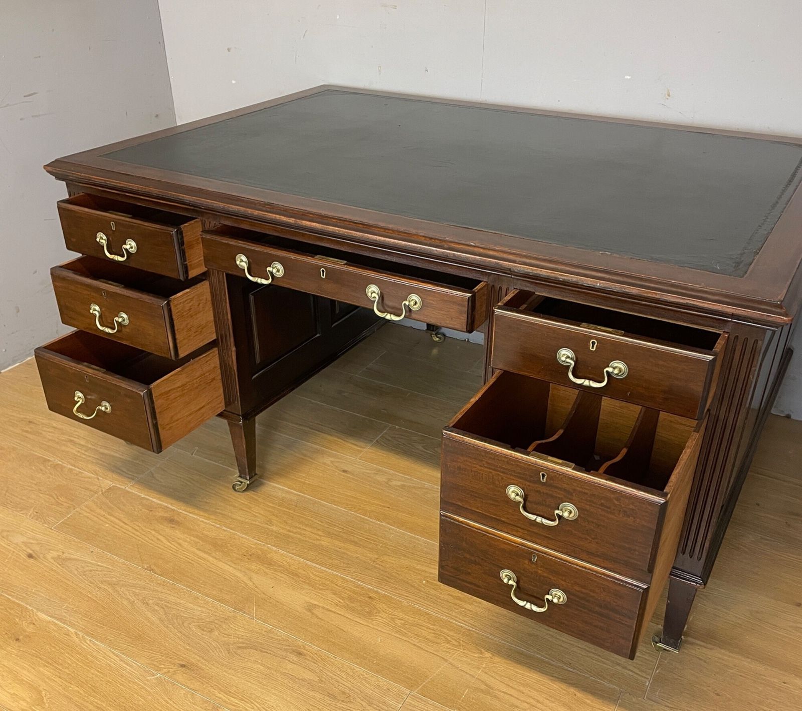 Edwardian Mahogany Partners Desk By Cookes Of Finsbury London photo 695.0