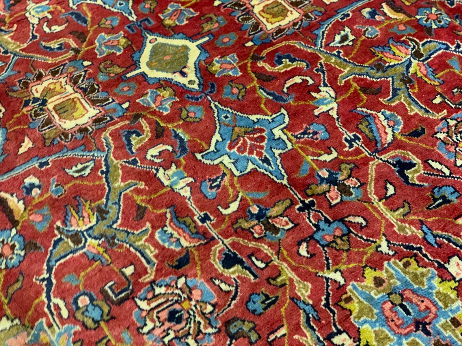 Large Vintage Wool Carpet Handwoven Traditional Red Area Rug photo furniture