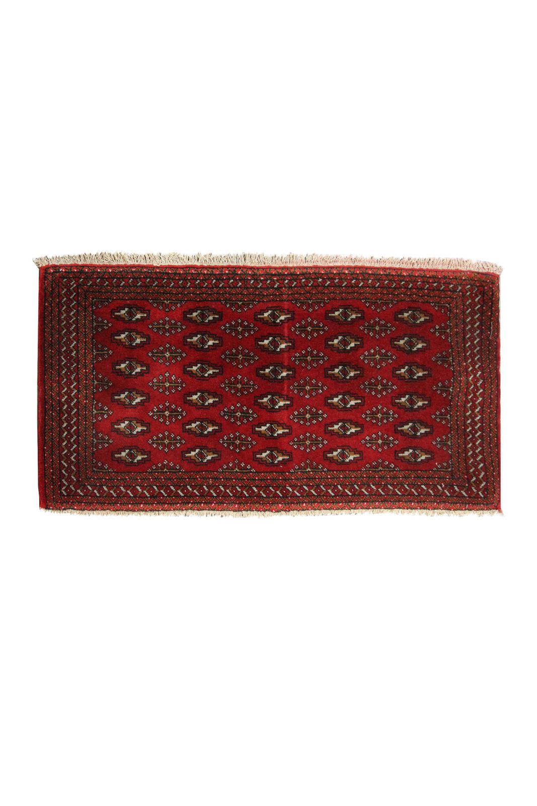 Tapis de laine traditionnel rouge, Afghan Poshti, petit format, fait main, oriental photo for sale