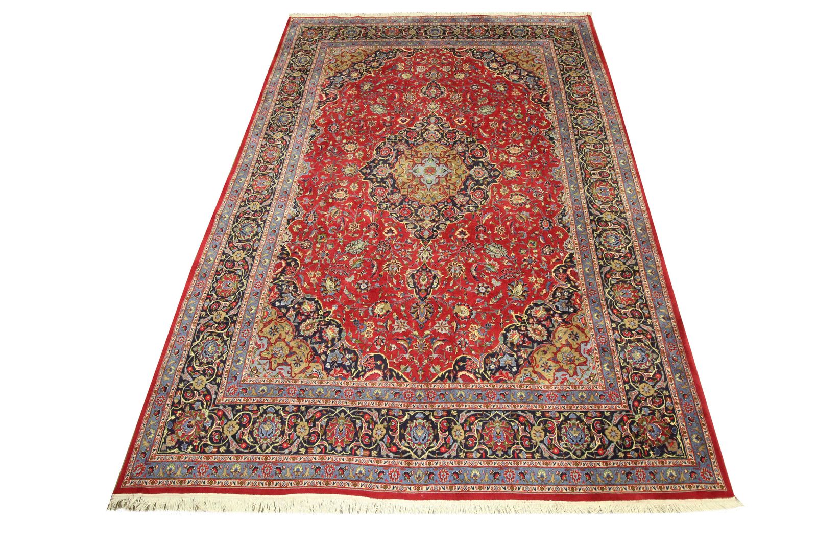 Grand tapis traditionnel rouge vintage, tissé à la main, pour salon photo furniture