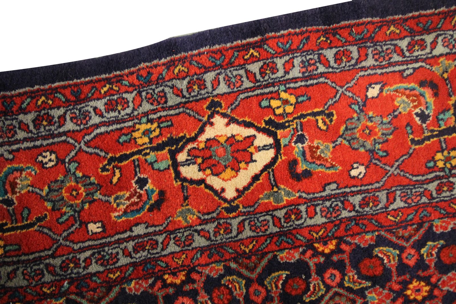 Handgeknoopt Oosters Vloerkleed met Geometrisch Patroon in Rood, Traditioneel photo vinterior