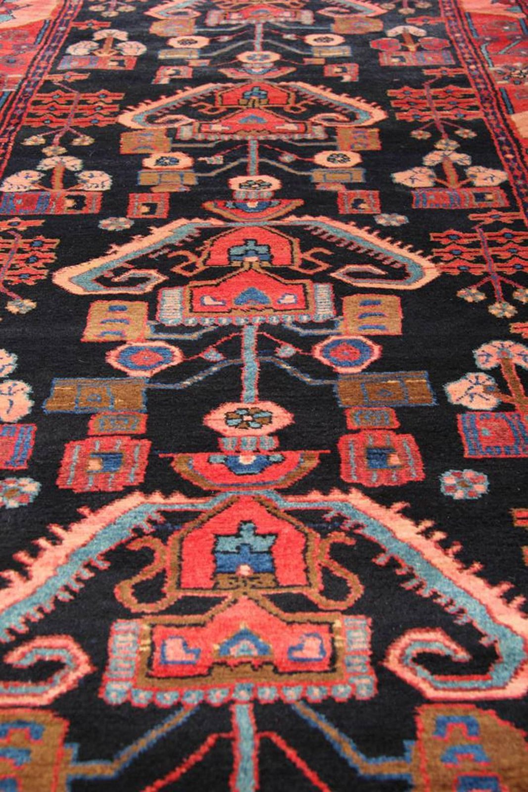 Oriental Runner Rug Handmade Tribal Geometric Wool Area Rug photo Textiles
