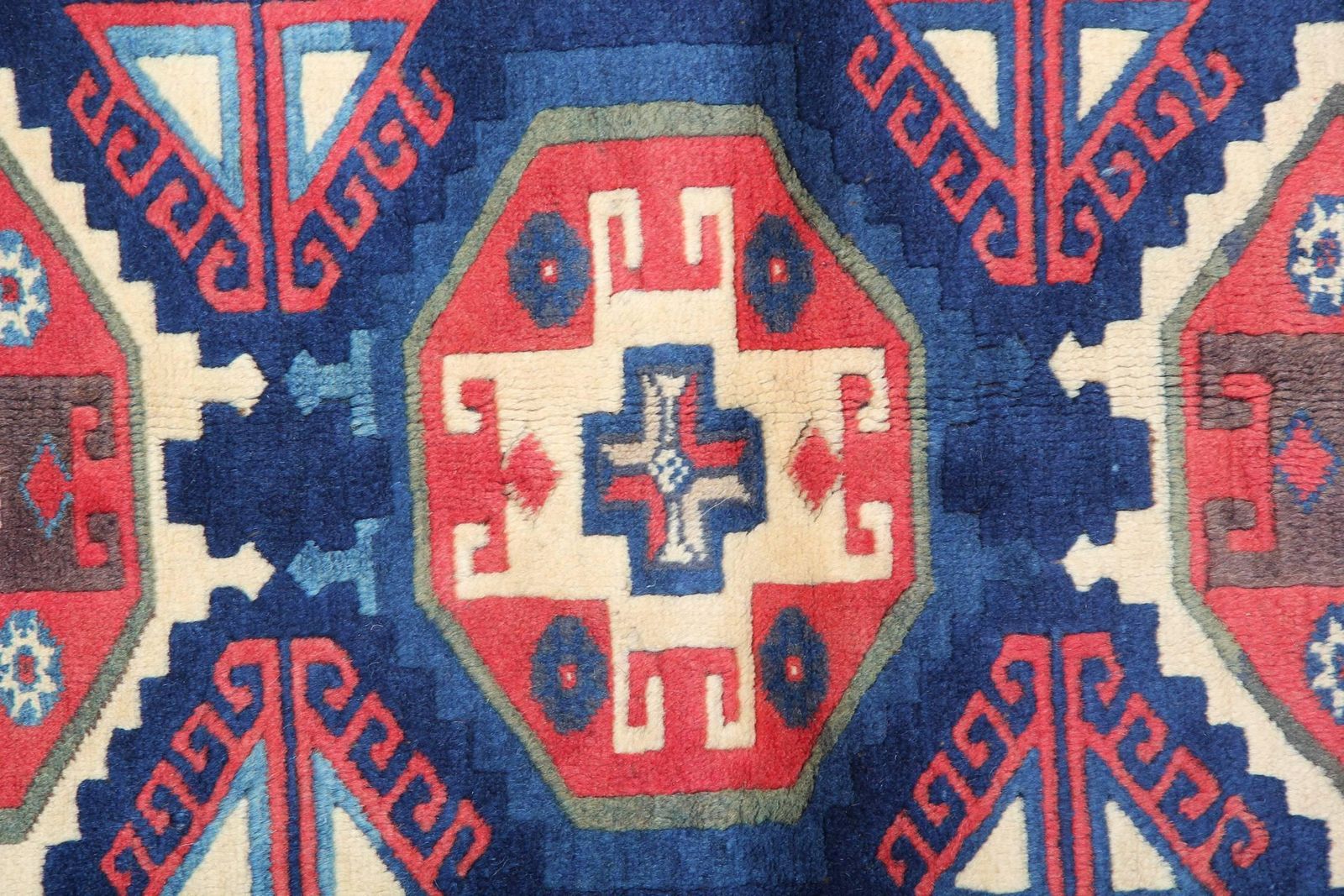Hand Knotted Oriental Carpet Traditional Geometric Turkish Rug photo for sale