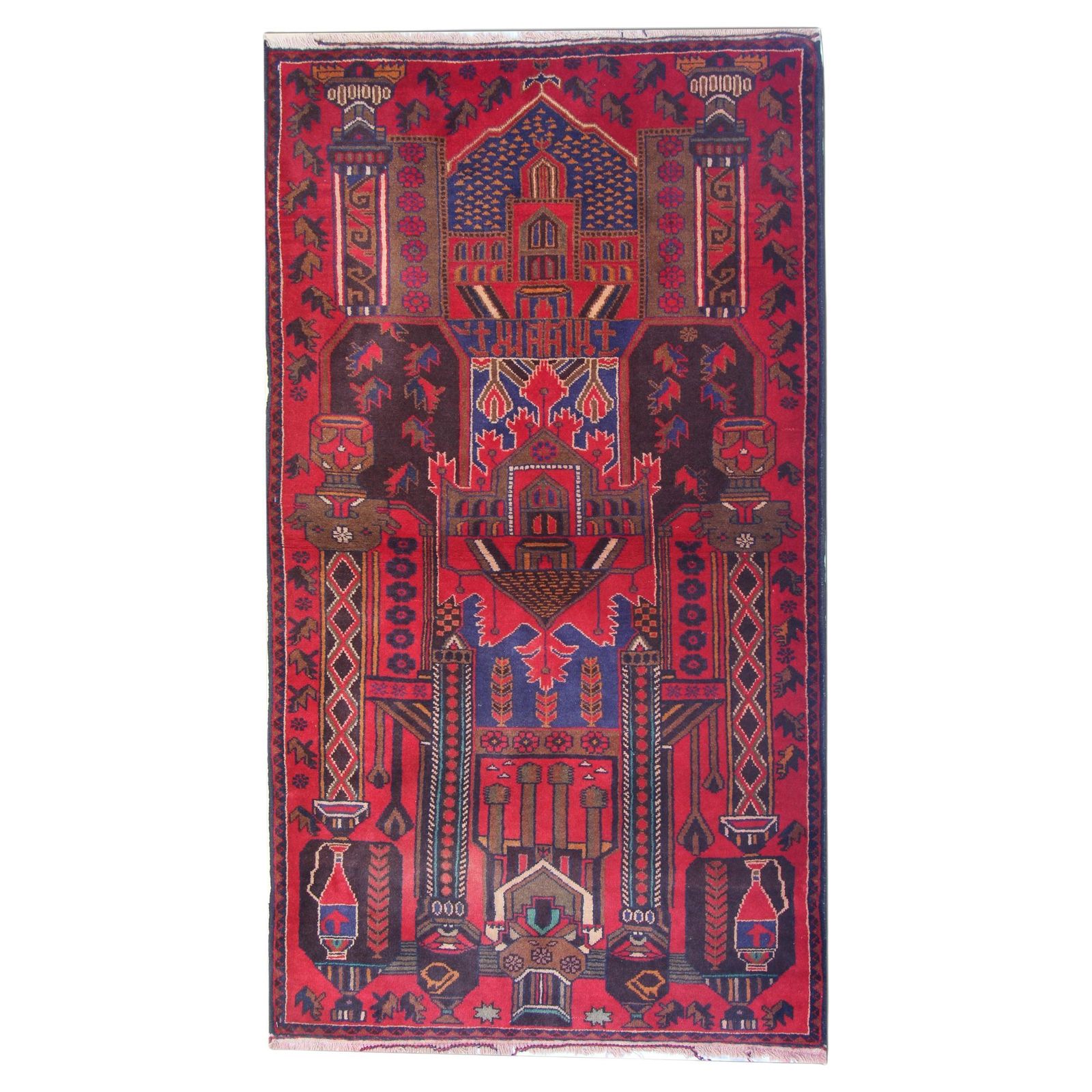 Red Carpet, Geometric Rustic Rug, Vintage Rugs For Sale