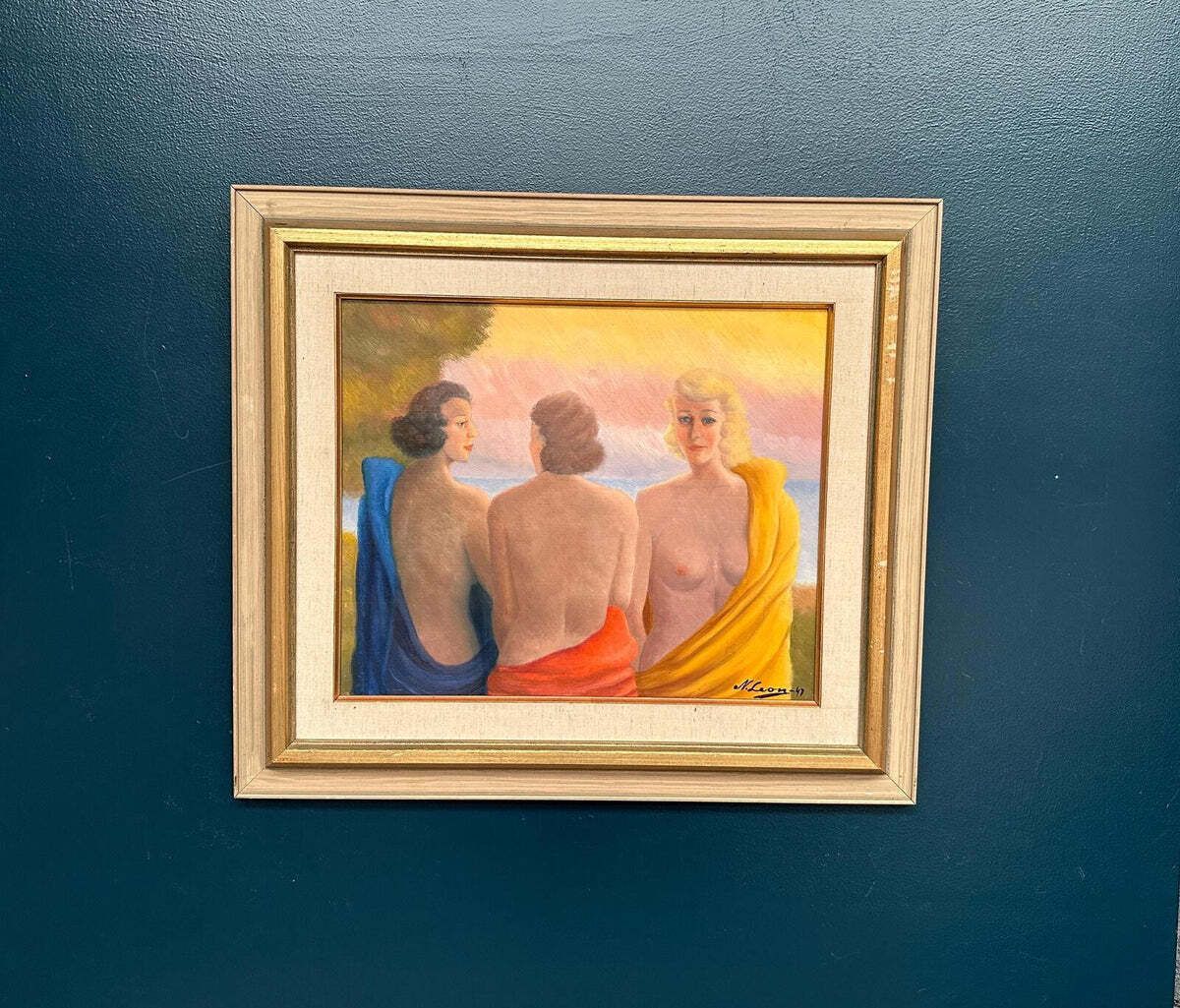 photo vinterior Three Women By N. Leon (1947), Early 20th Century